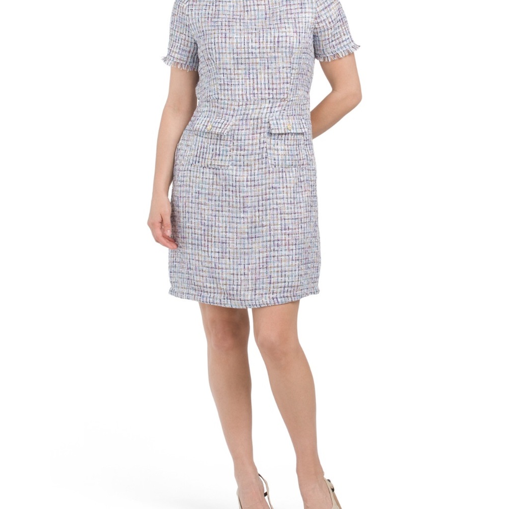 Nanette  ICED BLUE DENIM tweed mini dress NWT size 12